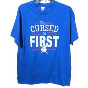 Chicago Cubs "From Cursed to First" 2016 World Champions Shirt Large